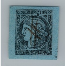 ARGENTINA 1856 GJ 1b CORRIENTES LA PRIMER ESTAMPILLA ARGENTINA CON VARIEDAD ENTRE LA "N" Y LA "T" MUY RARA CON MARCA DE TORNILLOS Y DE LUJO U$ 110